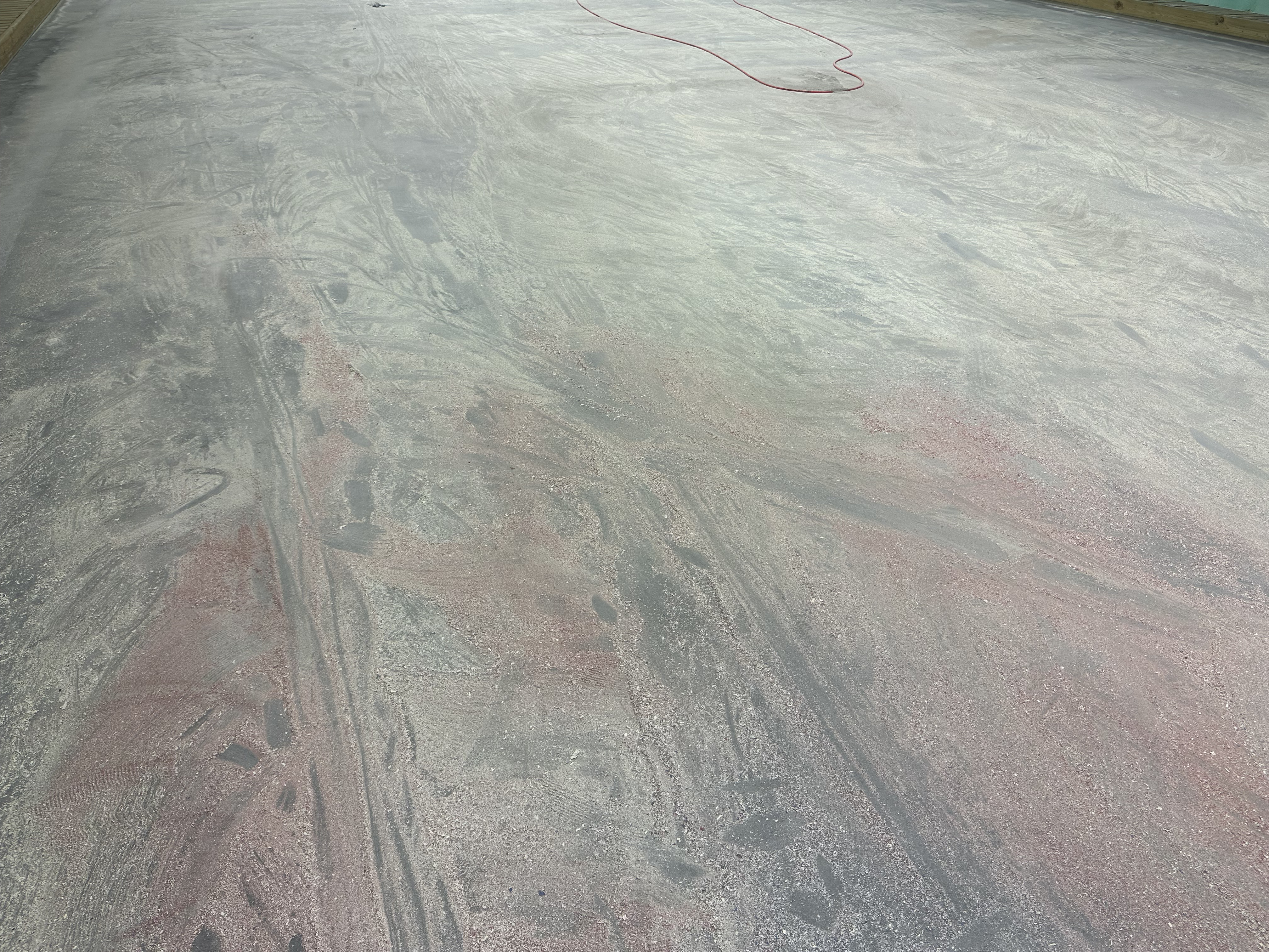 the conrete floor ready for teqplan wear layer, grinding, polishing, epoxy and line making