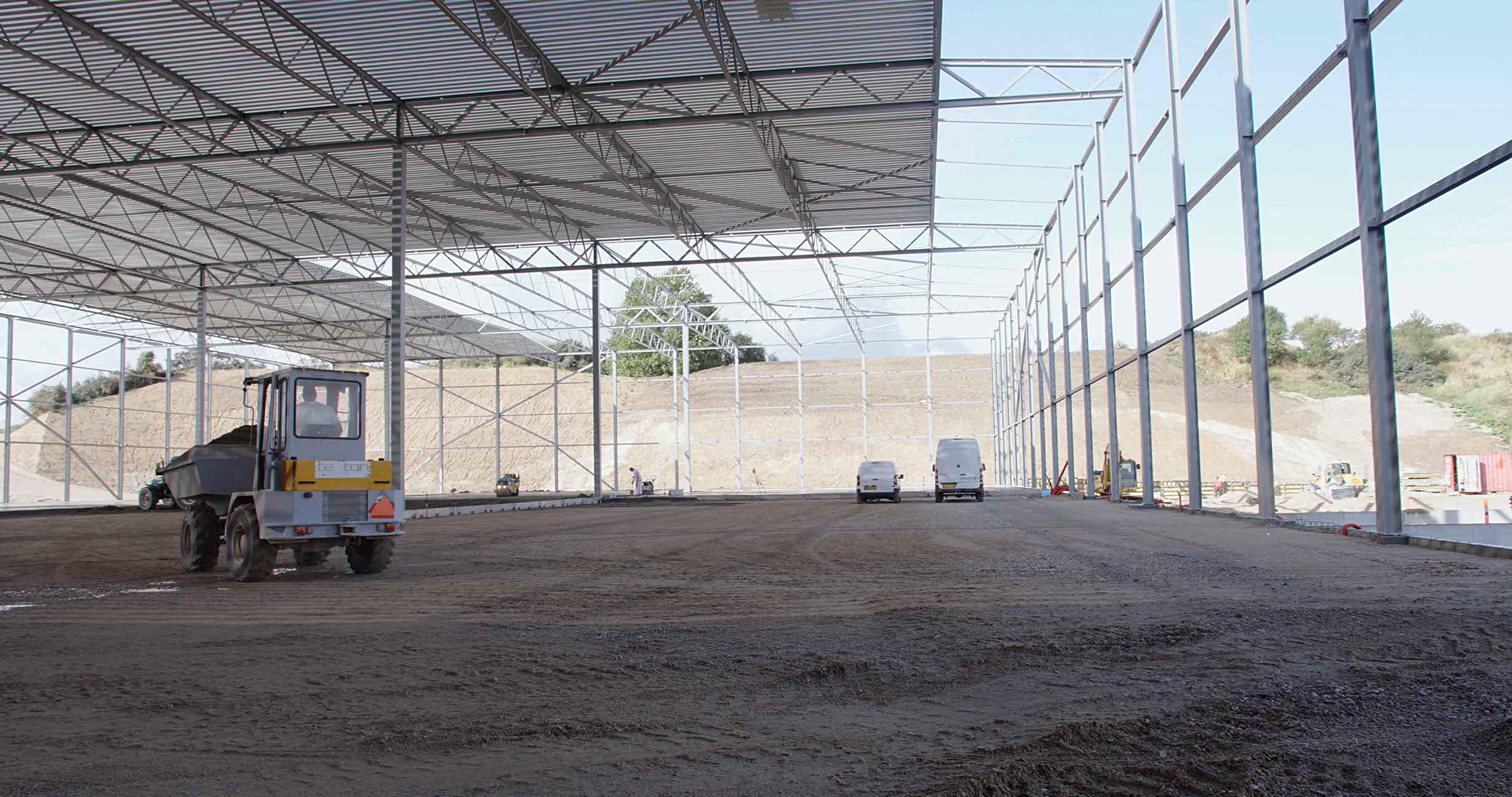 Konstruktion av lagerhall med Teqtons produkter